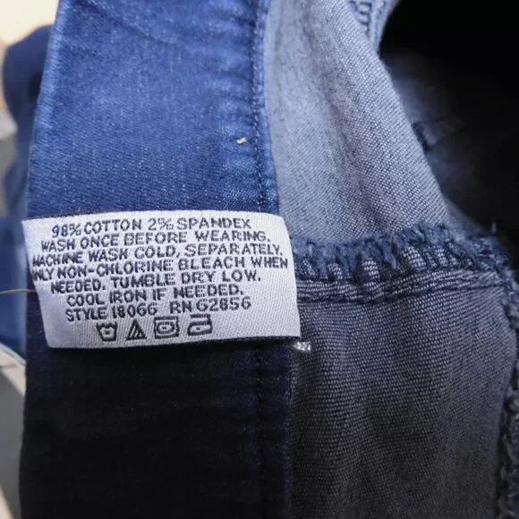 Zeza B by Hue Midnight Rinse Shredded Denim Skimmer Leggings Size Small ZL18066 - Picture 2 of 8